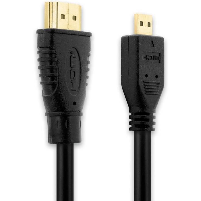Cavo Micro HDMI Type D 3m – Compatibile Sony Alpha, RX100, FDR-AX53 – Subtel 1.4 4K