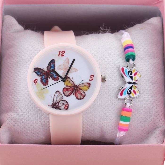 Montre à Licornes Pour Fille - Rose, Bracelet Ajustable, Neuve Avec étiquettes
