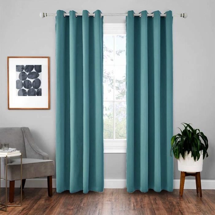 Rideau bleu vert - Achat / Vente pas cher