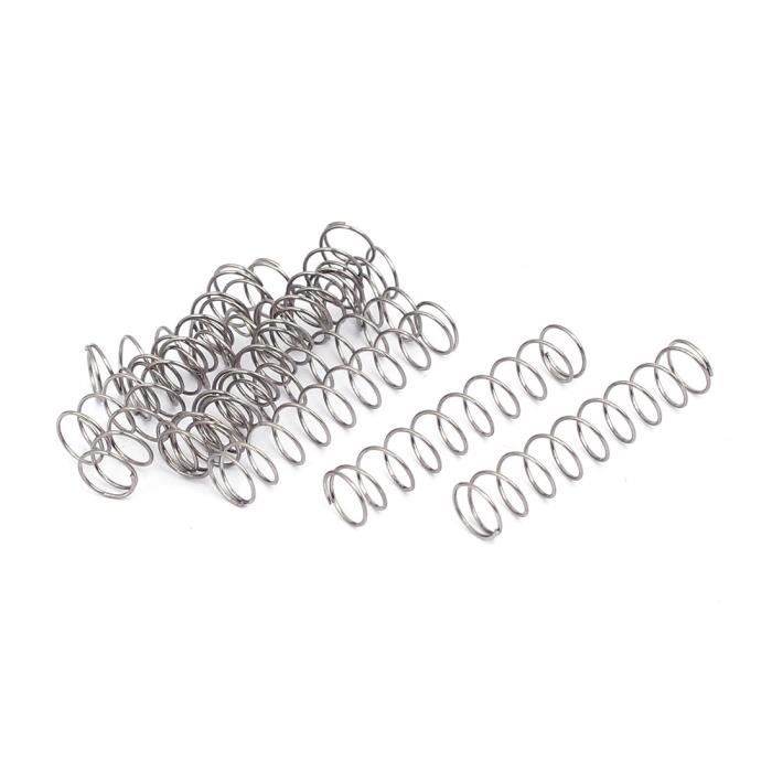 Lot De 10 Ressorts De Compression En Acier Inoxydable 304 - 0.3x2x35 Mm - Argenté - Neuf Uxcell