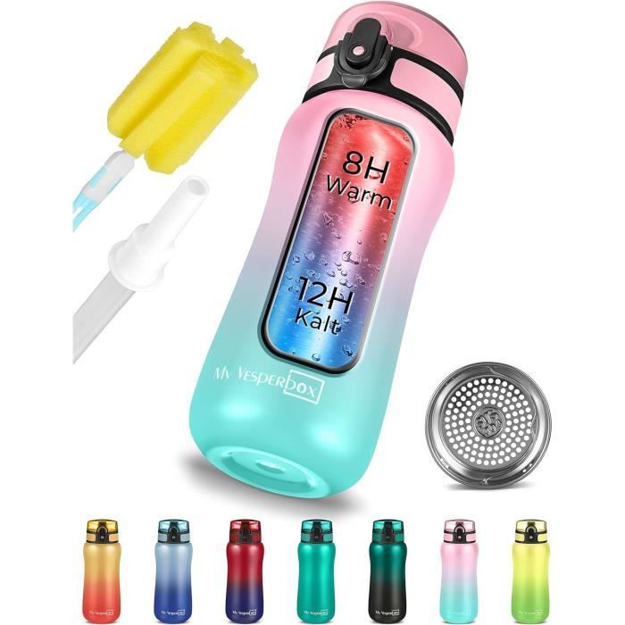 Borraccia My Vesperbox Minny 750ml Per Bambini - Tritan Senza BPA, A Prova Di Perdite, Con Filtro Per Frutta E Spazzola - Ideale Per Scuola - 2