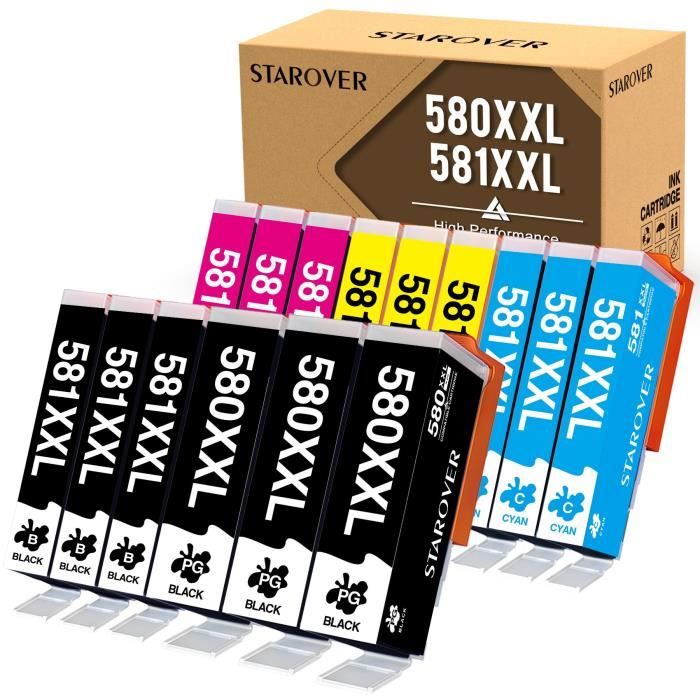 MEGOFFICE 580XXL 581XXL Inchiostro per Cartucce PGI-580 xxl CLI-581 XXL Compatibile per Canon Pixma TR7500 TR8500 TS6100 TS6200 TS6300 TS700 TS8200 TS8350 TS9150 Stampante (13 Pack