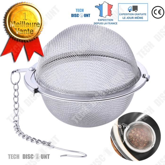 TD® Infuseur à thé original tasse inox permanent filtre à boule élégante  passoire avec trous fins théière laitier herbes serrure - Cdiscount Maison