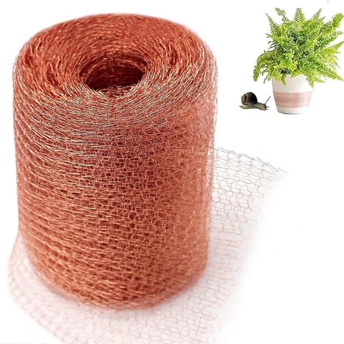 Filet en cuivre, 12,5 cm * 20m,filet en cuivre pur à 100%, treillis en cuivre roulé, bloqueur d'écart pour la construction de trous, protection des semis et des graines,remplissage du tissu vous-même