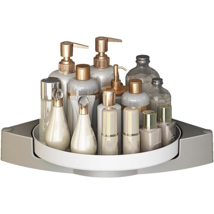 Voldra Etagere Douche Angle Sans Percage, 2 PièCes Etagere Angle Salle De Bain avec Porte Serviettes et Crochets, AdhéSif Rangement et Organisation de La Salle de Bain Support Gel Douche(Argent