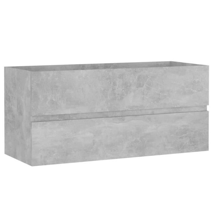 meuble sous lavabo - truvito - l100cm - tiroir - gris béton