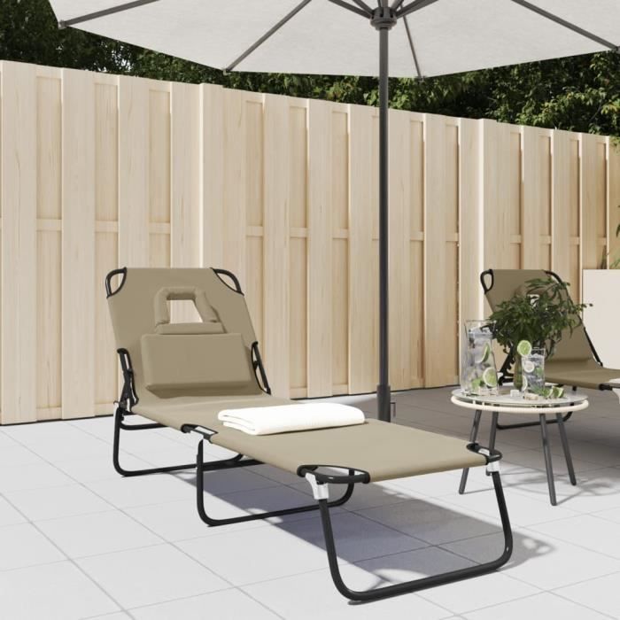 vidaXL Chaise Longue Pliante - vue 6