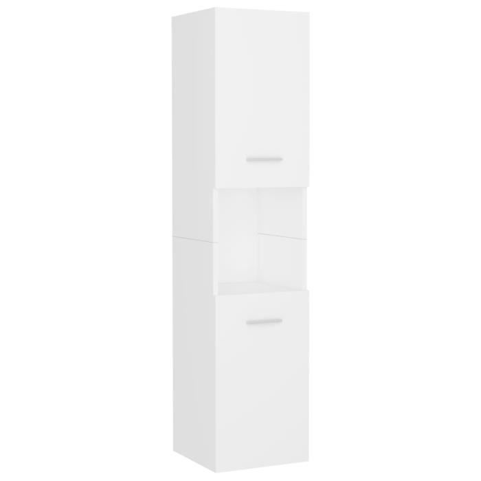 Armoire Salle De Bain Relaxdays – 180x39x30 Cm, En Bambou, 2 Portes, 1 Tiroir, 5 étagères, Style Campagne