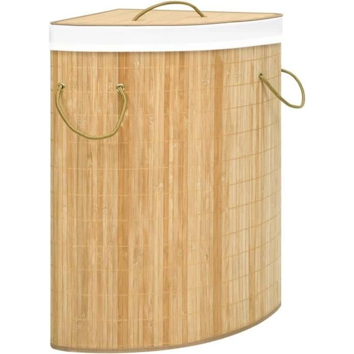 vidaXL Panier à linge dangle Bambou 60 L