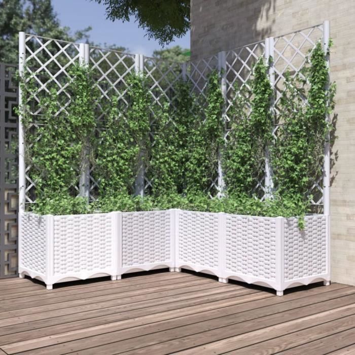 vidaXL Jardinière avec Treillis 120x120x136cm - vue 2