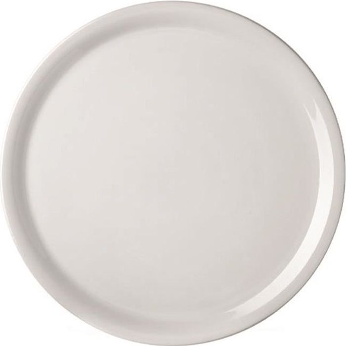 Lot De 6 Assiettes à Pizza XXL Blanches En Porcelaine - 33,5 Cm, Pour 6 Personnes - 6
