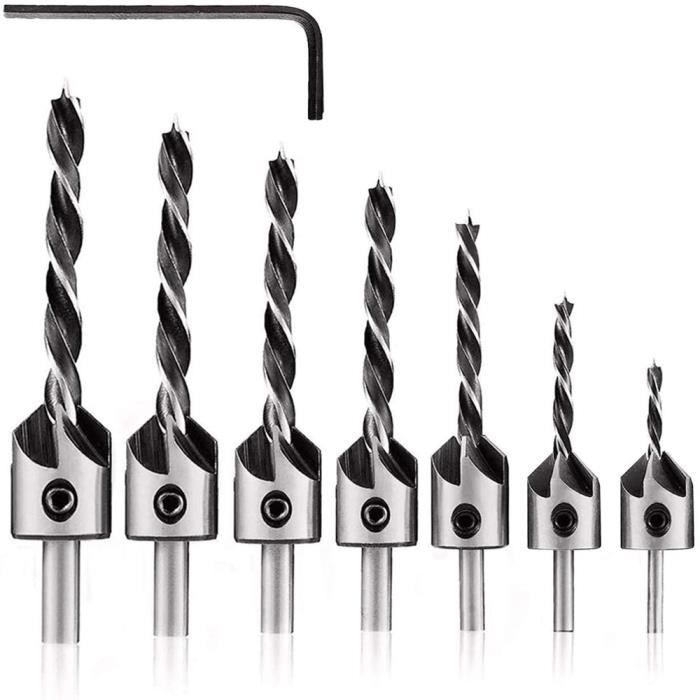 3 Mèches à Bois Pointe Brad 11mm - Longueur 130mm, Profondeur 95mm - Acier 45# Pour Perceuses