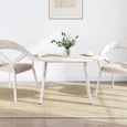 Dessus de table ovale en bois de pin massif blanc 100x50x2,5 cm - SALUTUYA - Style campagne-1