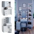 Coiffeuse Vicco Lovea, commode de maquillage, miroir, meuble à tiroirs