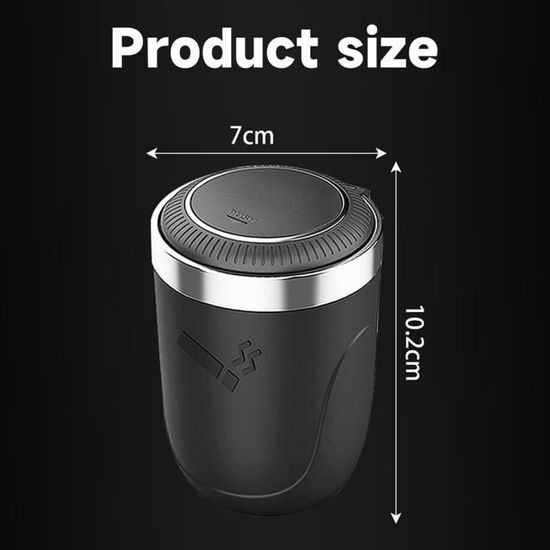 Dimweca Cendrier Pour Voiture - Cendrier Automatique Avec Couvercle - Cendrier Amovible En Acier