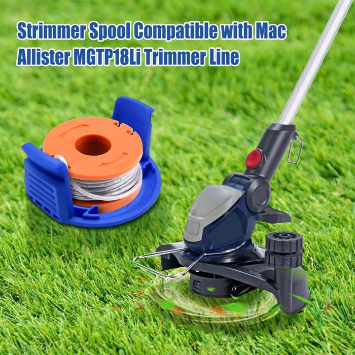 YWNYT Bobine De Fil De Débroussailleuse Pour Mac Allister MGTP18Li, 1,65 Mm, 3 M De Fil De Débroussailleuse De Rechange (8 Pièces