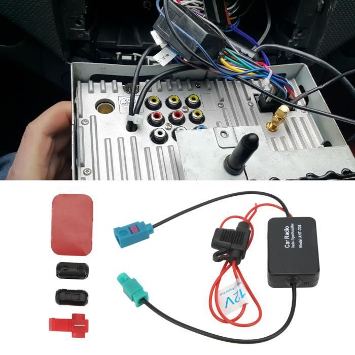 Amplificateur D'antenne FM/DAB Pour Autoradio - Gain 25dB, 12-30V, Connecteur SMB, Améliore La Réception