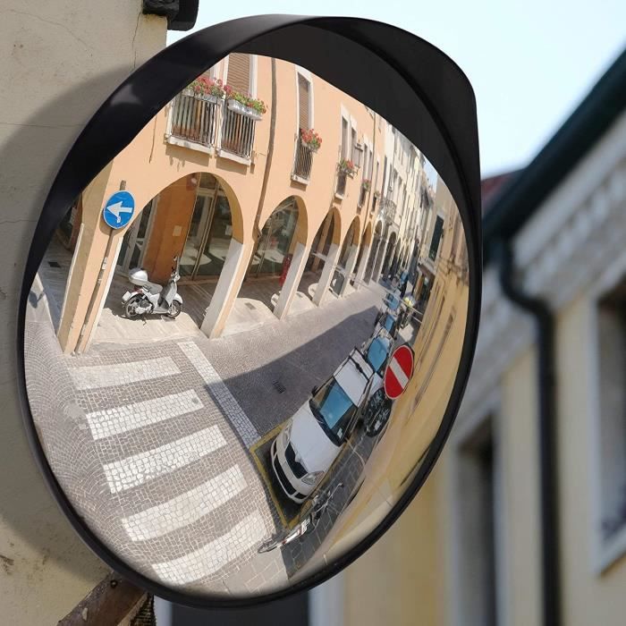  Miroir convexe de la circulation,Grand miroir convexe de route  en plastique parking Garage souterrain voiture miroir d'angle mort miroir  de sécurité