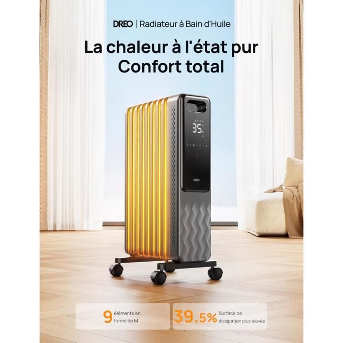 Radiateur À Bain D'Huile 2000W, 9 Éléments Mobile Chauffage Électrique Avec Ther Radiateur À Bain D'Huile 2000W, 9 Éléments Mobile Chauffage Électrique Avec Ther