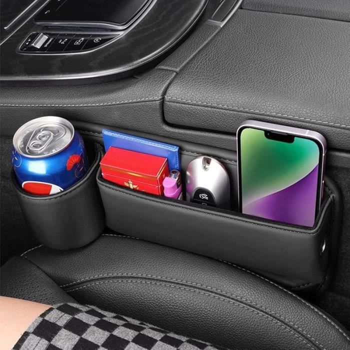 2 Organiseurs De Siège Auto - Rangement Cuir Pour Téléphone, Clés, Cartes - Universel Pour Voiture