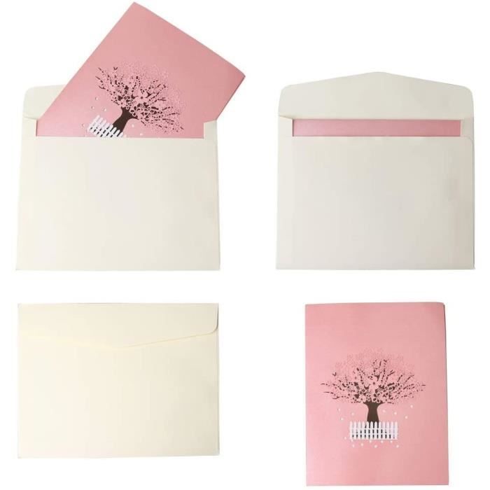 Carte Mariage 3D Pop Up Avec Enveloppe - Félicitations Saint Valentin | Carte Vœux Main