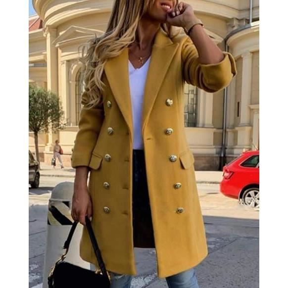 Manteau Femme Hiver SHOWNICER - Long, Élégant, Boutonnage Vintage