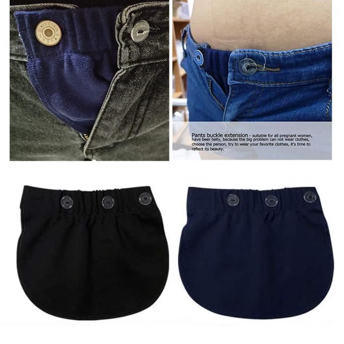 Extensions de Pantalon de Maternité ajustables, Jeu de 2, Extension de la  taille jusqu'à 24 semaines de grossesse, Ajustement de la Ceinture, Bande  de Ventre Élastique, jusqu'à 12 cm (4,7), 3 tailles 