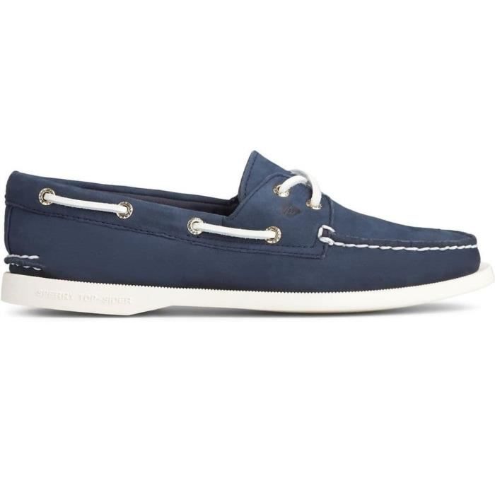 Chaussures bateau Sperry AUT Femme Cuir Lacets en cuir brut Razor Cut Wave Siping Bleu marine Cdiscount