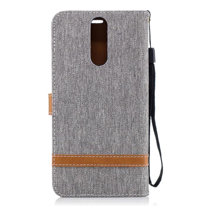 Custodia A Libro In Pelle Sintetica Per Huawei Mate 10 Lite – Cover Portafoglio Con Chiusura Magnetica E Retro In TPU, Nero
