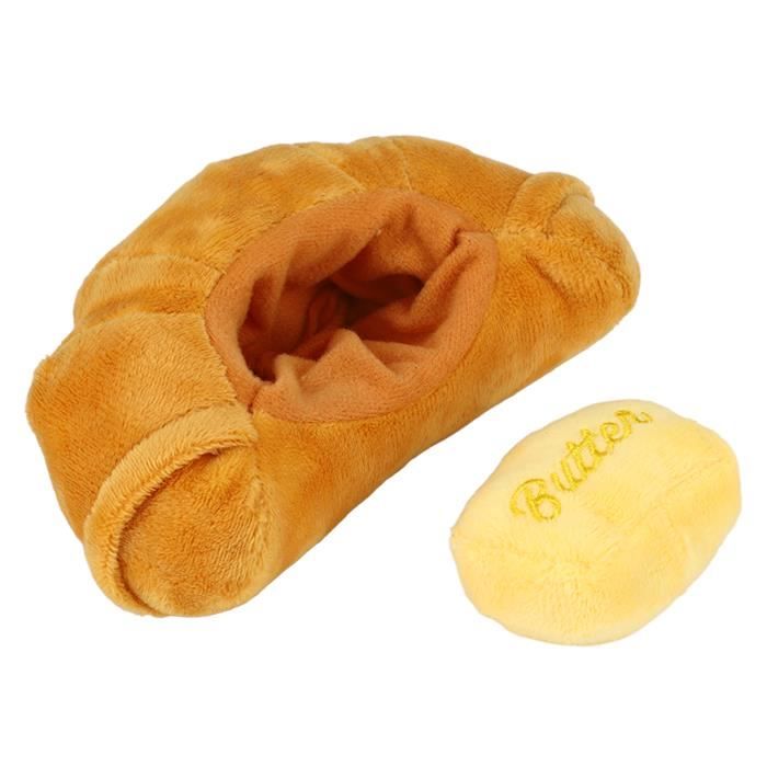 VINGVO jouet mignon pour chien Croissant Croissant peluche chien jouets dr les interactifs chiens m cher couinement jouets pour