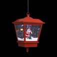 #61883 Lampe suspendue - Lustre Et Suspension Lampadaire de Noël - Décoration de Noël lumière LED Père Noël Rouge 27x27x45 cm Meuble-2