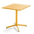 Ensemble de jardin - OVIALA - Table carrée inclinable et 2 chaises métal jaune - Pliant - Contemporain-2