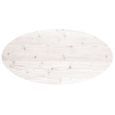 Dessus de table ovale en bois de pin massif blanc 100x50x2,5 cm - SALUTUYA - Style campagne-2