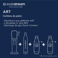 SodaStream ART Machine à Eau Pétillante - Pack 2 Bouteilles 1L Compatibles Lave-Vaisselle + 1 Recharge de Gaz 60L à Clipser - Noire-2