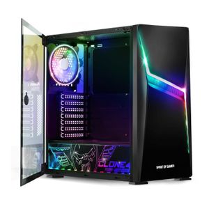 Boîtier PC Gamer Spirit Of Gamer Clone III - RGB LED, Verre Trempé, Compatible ATX/mATX/ITX | Tour Moyenne