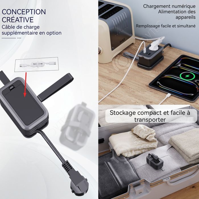 INN Multiprise portable compact charge rapide PD USB Type C 12V1.67A ...