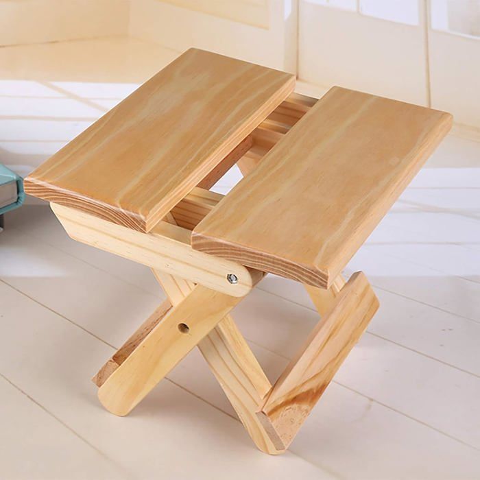 Tabourets Pliants Portable Ménage En Bois Massif Chaise De Jardin