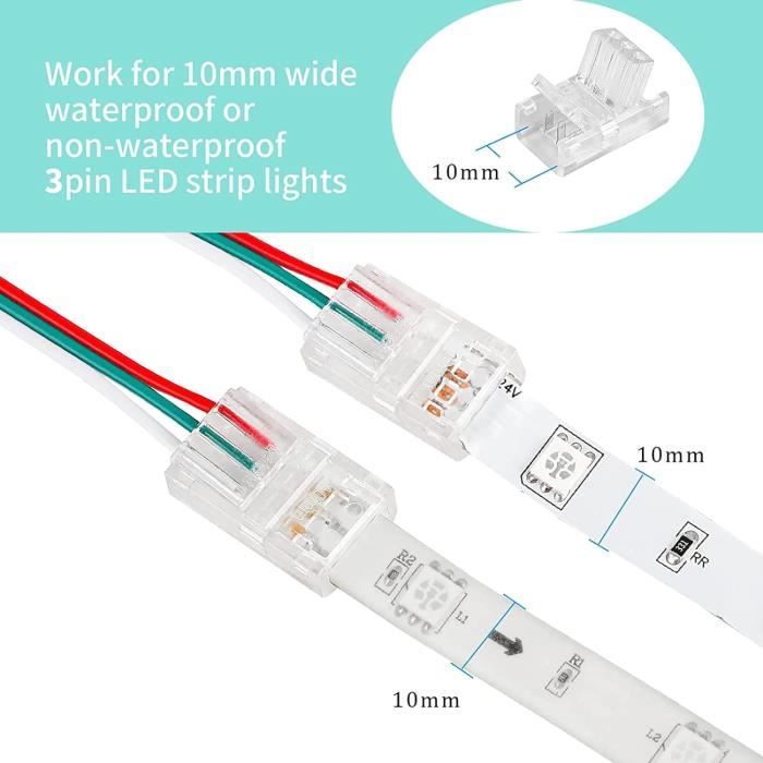 5m Câble d'extension de Bande LED à 2 Broches Connecteur d'éclairage à  Bande LED
