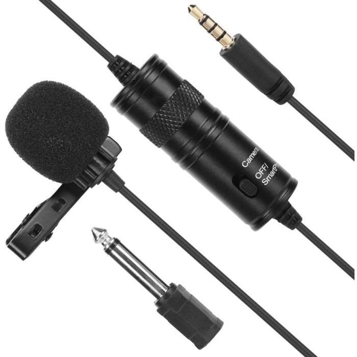 JIM-7694954289784-Micro-cravate Lavalier Microphone Cravate Filaire, Clip  Omnidirectionnel sur Microphone à Réduction de photo micro