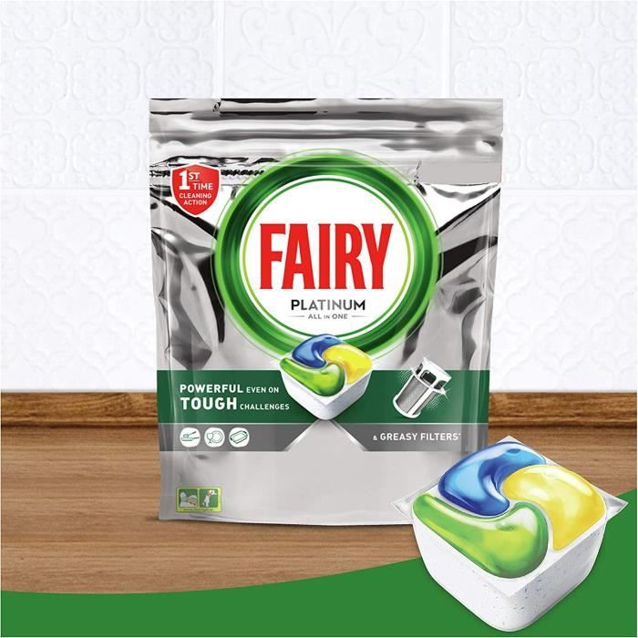 Fairy Platinum - Lot de 100 tablettes pour lave-vaisselle tout-en