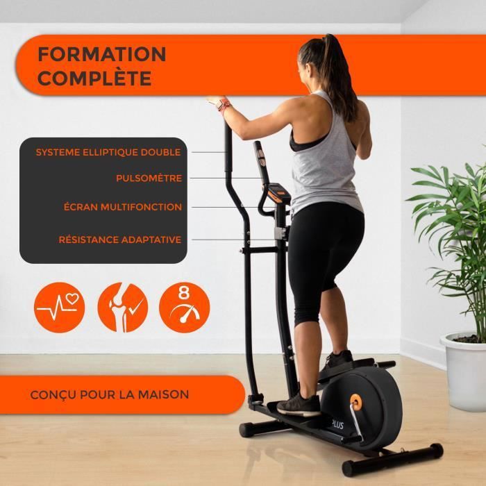 Velo Elliptique Pliable Bonplus BP Noir Resistance Magnetique 8 Niveaux de Resistance Cdiscount Sport