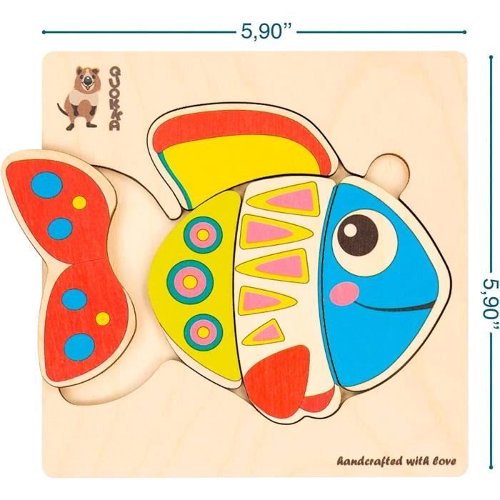 Comius Sharp Puzzles en Bois 6 Pack pour Enfants, 3D Jouet Bébé, Montessori 1 2 3 4 Ans (Animal