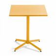Ensemble de jardin - OVIALA - Table carrée inclinable et 2 chaises métal jaune - Pliant - Contemporain-3