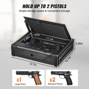 Coffre-fort à Pistolet Portable – Petite Boîte De Verrouillage, Combinaison, Acier, Neuf