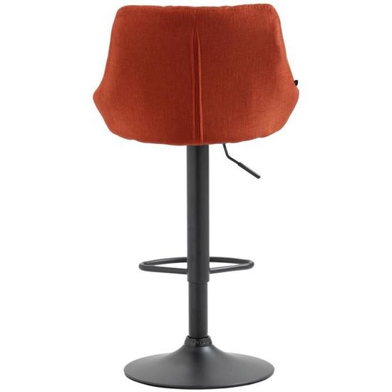 Tabouret De Bar Réglable Lazio – Confort, Dossier Rembourré, Repose-pieds Et Design Pivotant – Orange & Chrome