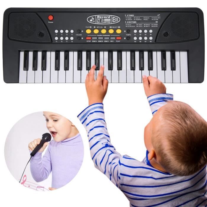 Enfants Clavier Piano 24 Touches Haut-Parleur Stéréo Éducatif Électronique  Piano Jouet avec Support Détachable Pour Enfants