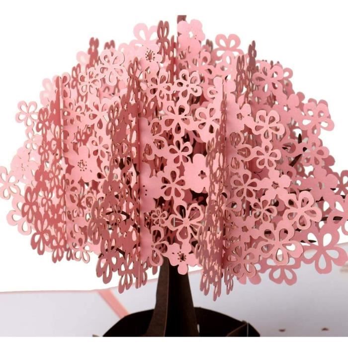 Carte Pop up Illustrations en papier Sakura 3D Fleur de cerisier