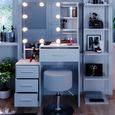 COIFFEUSE VICCO SHERRY blanche, table de maquillage, 5 tiroirs, commode