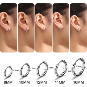 DIVINA VITAE 4 Paires Boucles D'oreilles Créoles En Acier Chirurgical 316L 8 Mm 10 Mm 12 Mm 14 Mm Boucles D'oreilles Créoles Argent Hypoallergéniques Pour Femmes Hommes