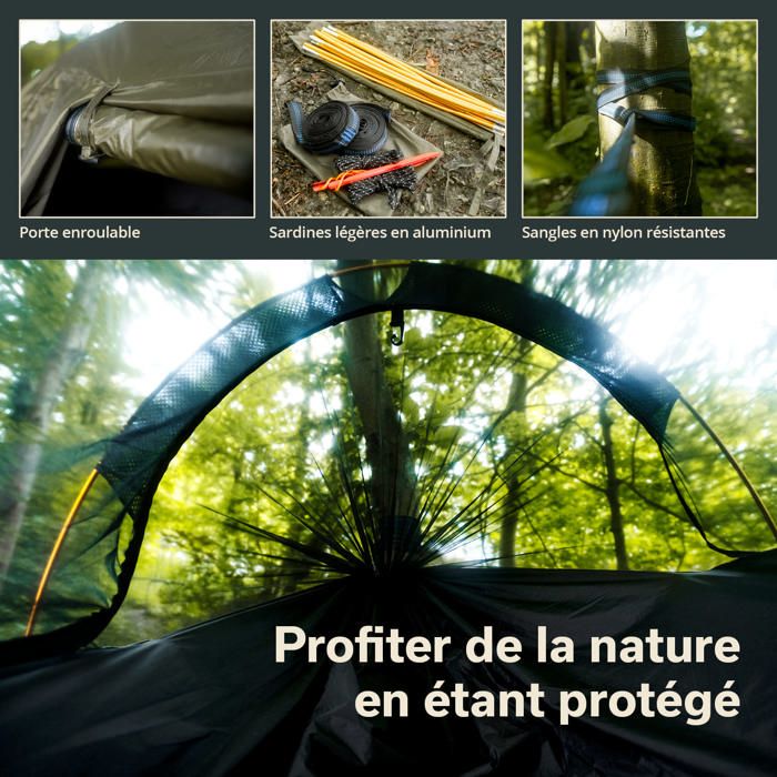 Tente Murale Hamac TEGIMEN Avec Poêle Et Cric - Spacieuse, Polyvalente Pour Camping - Neuf